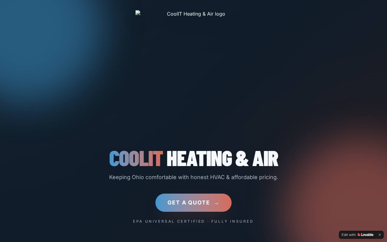 Cool Air Designs website preview